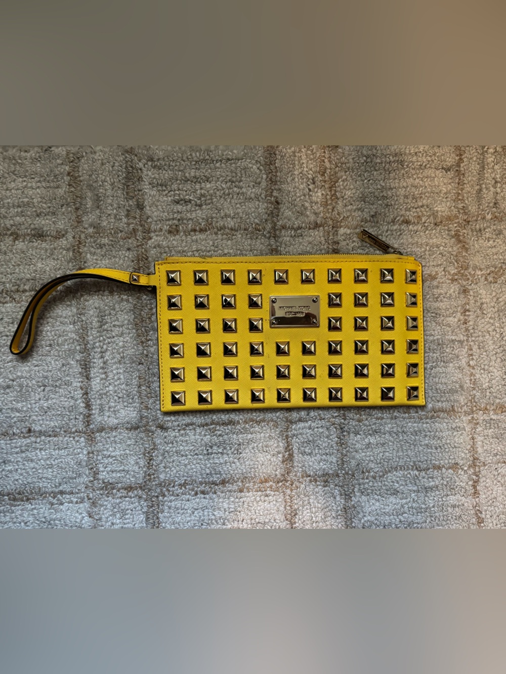 Michael Kors Yellow Studded Wristlet